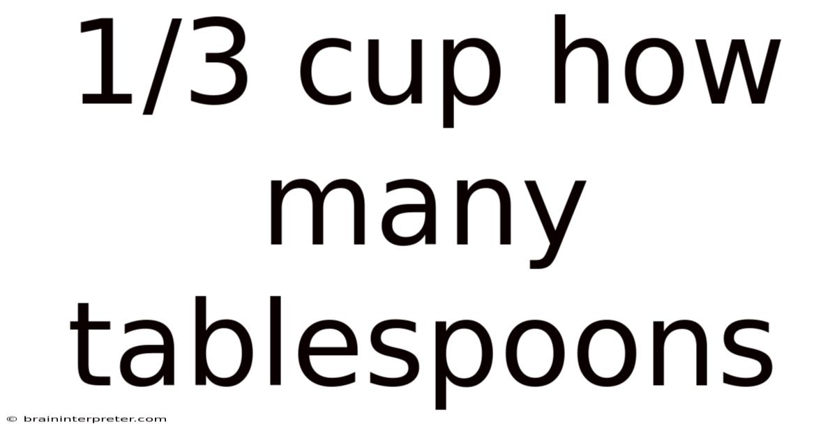 1/3 Cup How Many Tablespoons