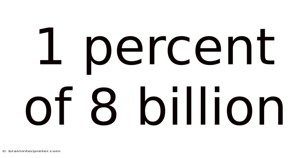 1 Percent Of 8 Billion