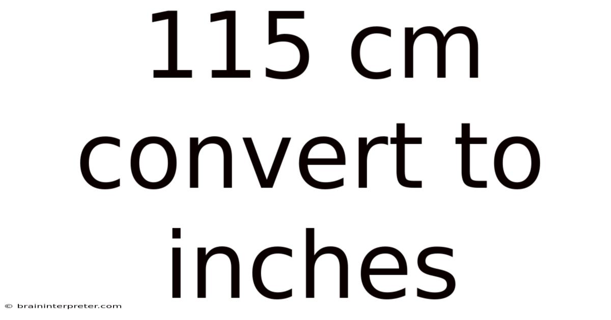 115 Cm Convert To Inches