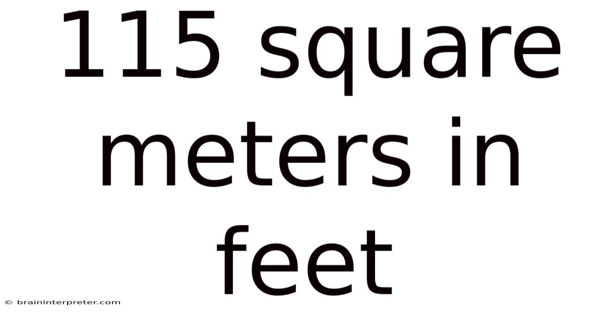 115 Square Meters In Feet