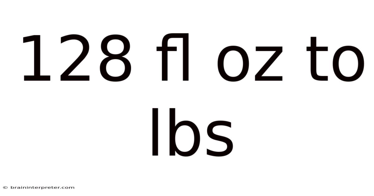 128 Fl Oz To Lbs