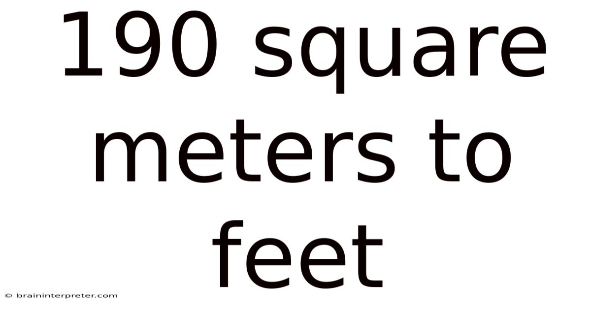 190 Square Meters To Feet