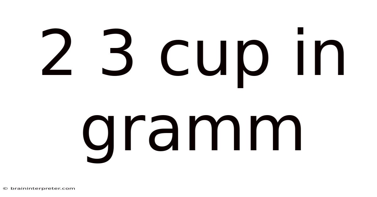 2 3 Cup In Gramm