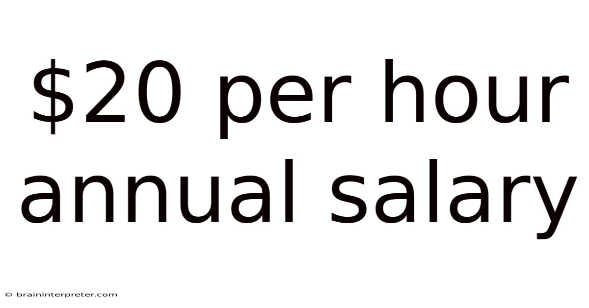 $20 Per Hour Annual Salary
