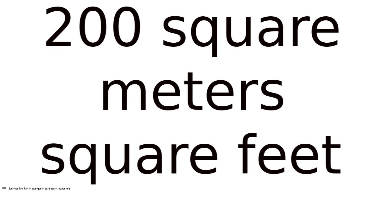 200 Square Meters Square Feet