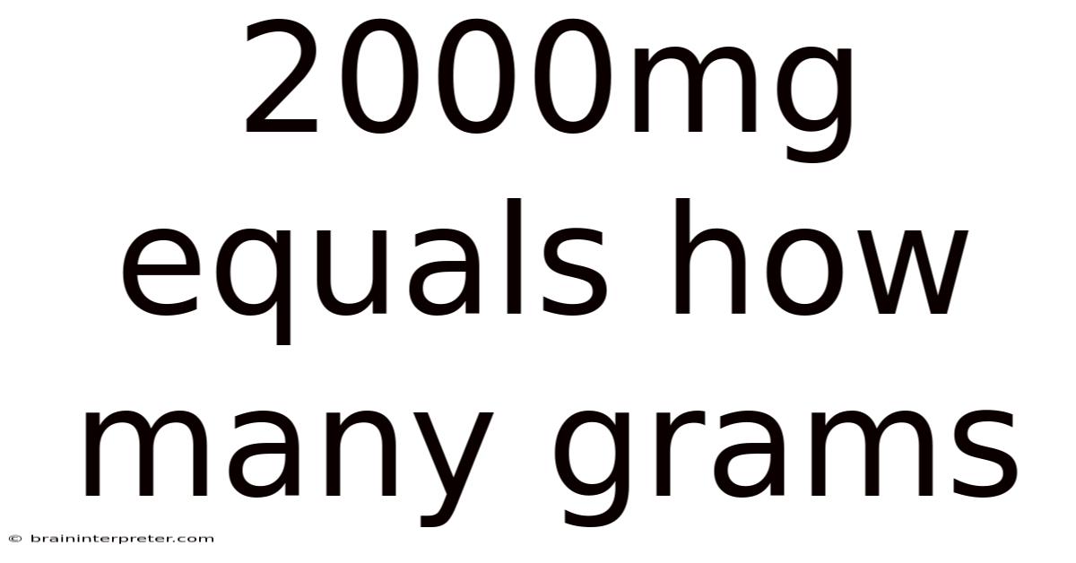 2000mg Equals How Many Grams