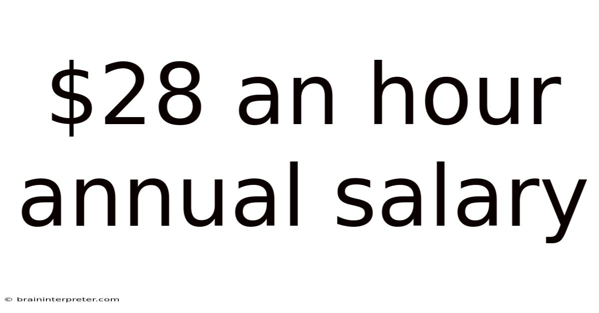 $28 An Hour Annual Salary