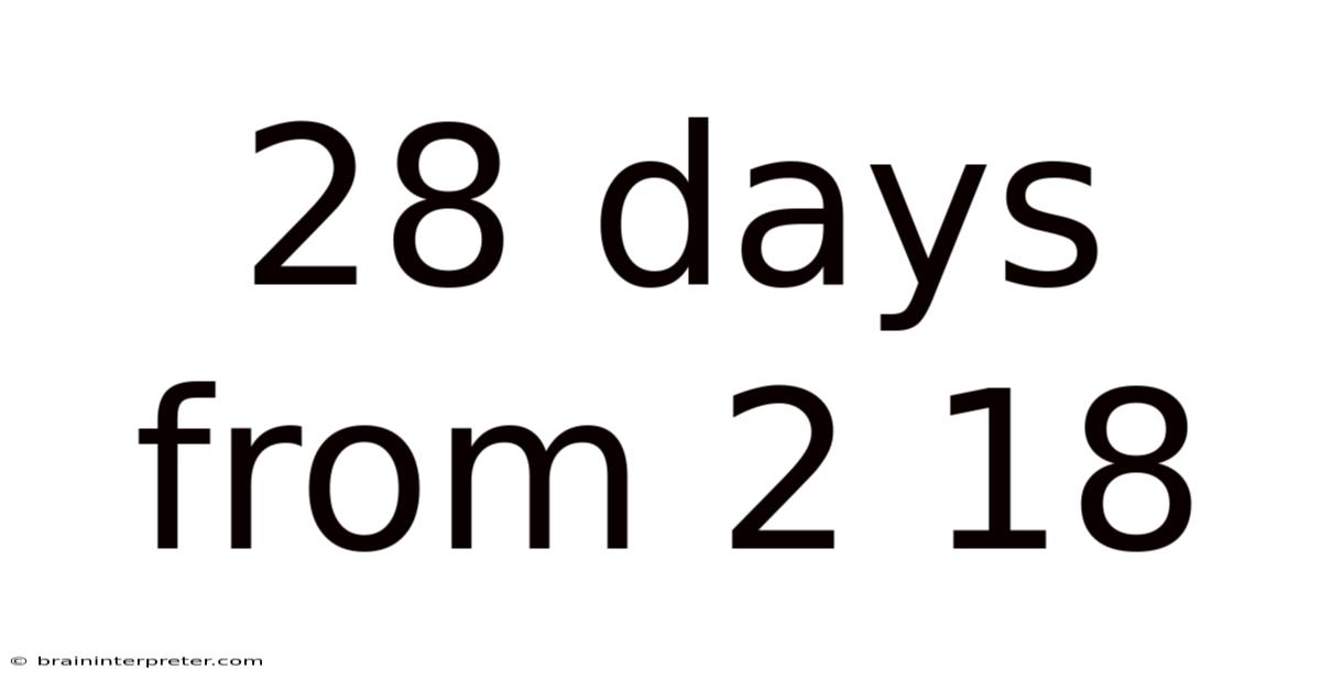 28 Days From 2 18