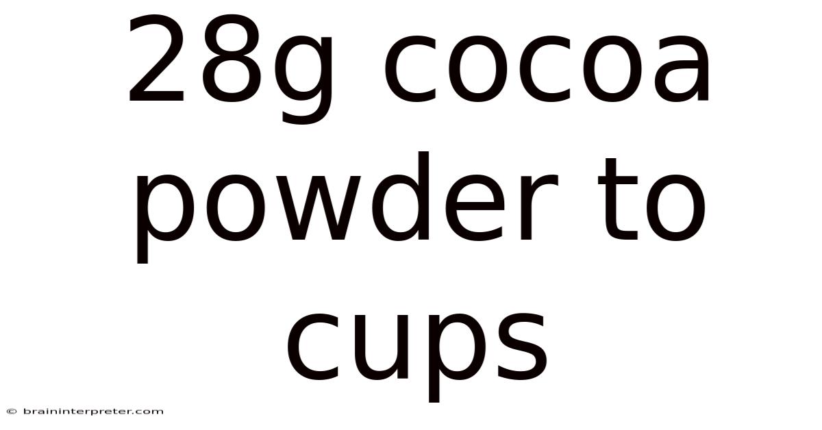 28g Cocoa Powder To Cups