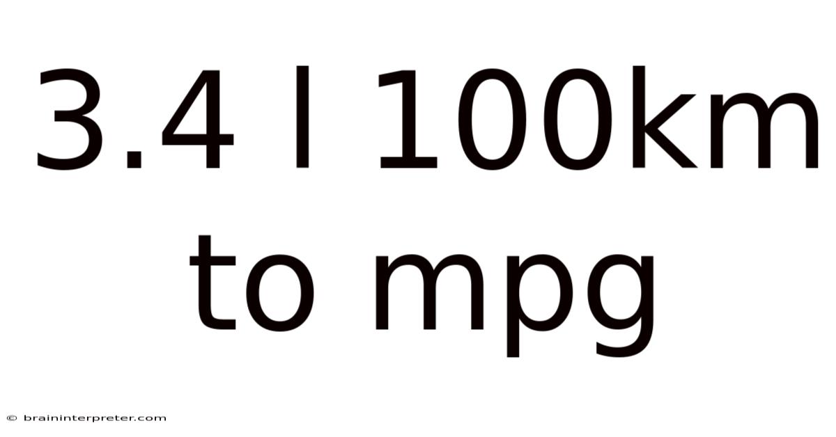 3.4 L 100km To Mpg