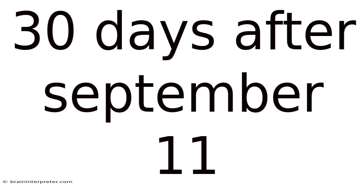 30 Days After September 11