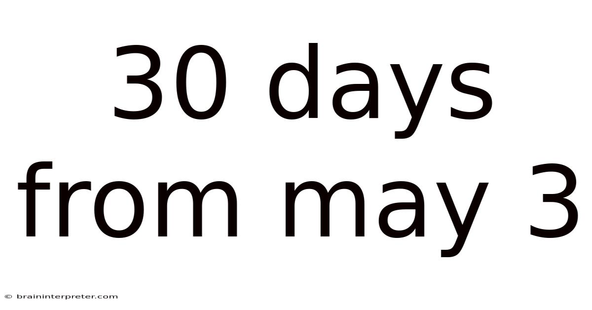 30 Days From May 3