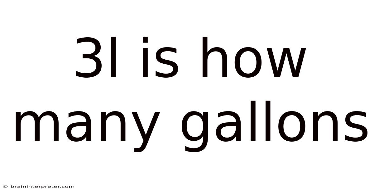 3l Is How Many Gallons