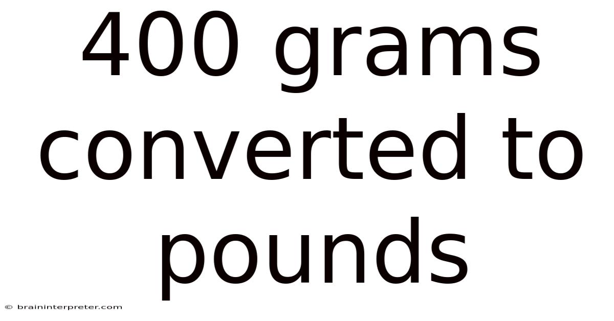 400 Grams Converted To Pounds