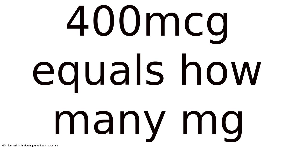400mcg Equals How Many Mg