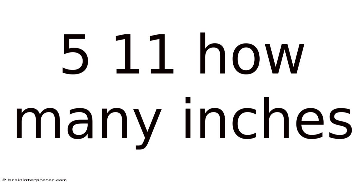 11 How Many 5 11 How Many Inches