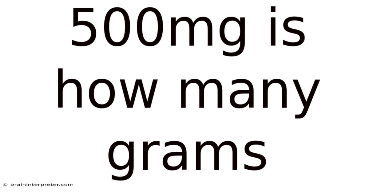 500mg Is How Many Grams