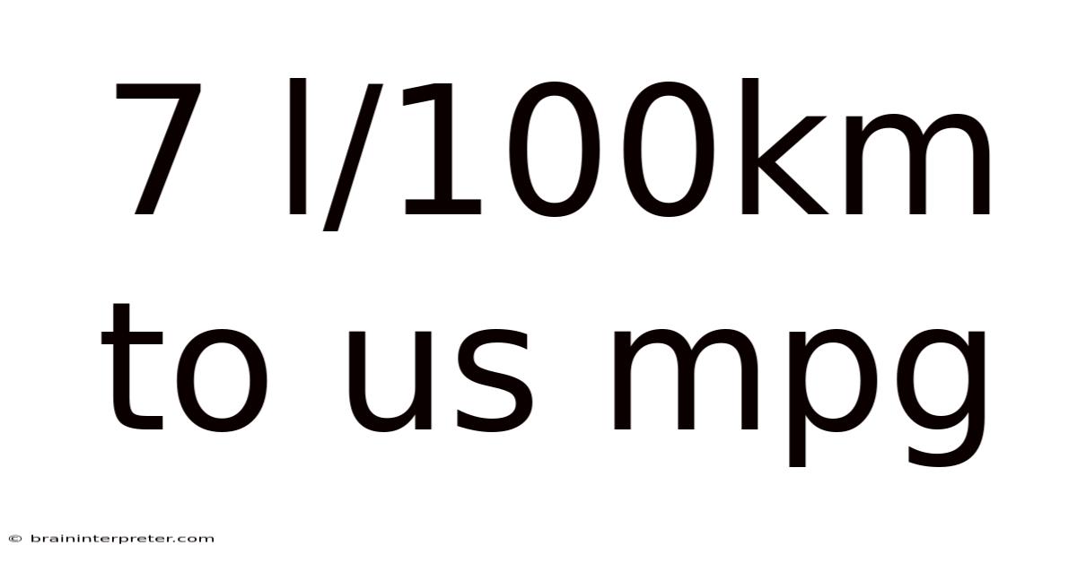 7 L/100km To Us Mpg