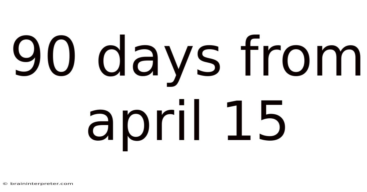 90 Days From April 15