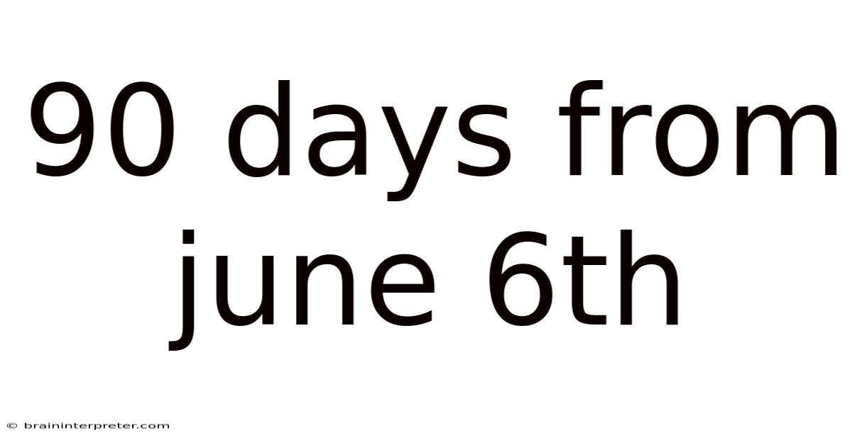 90 Days From June 6th