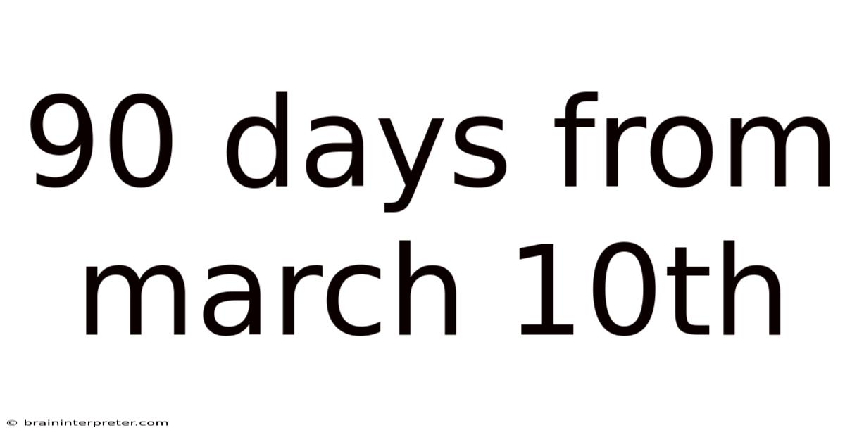 90 Days From March 10th