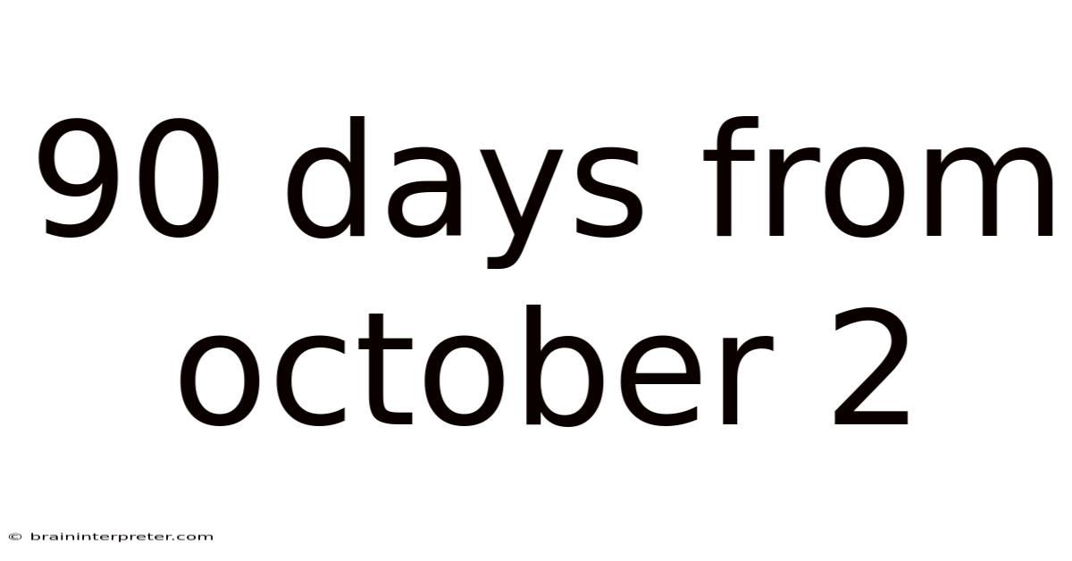 90 Days From October 2
