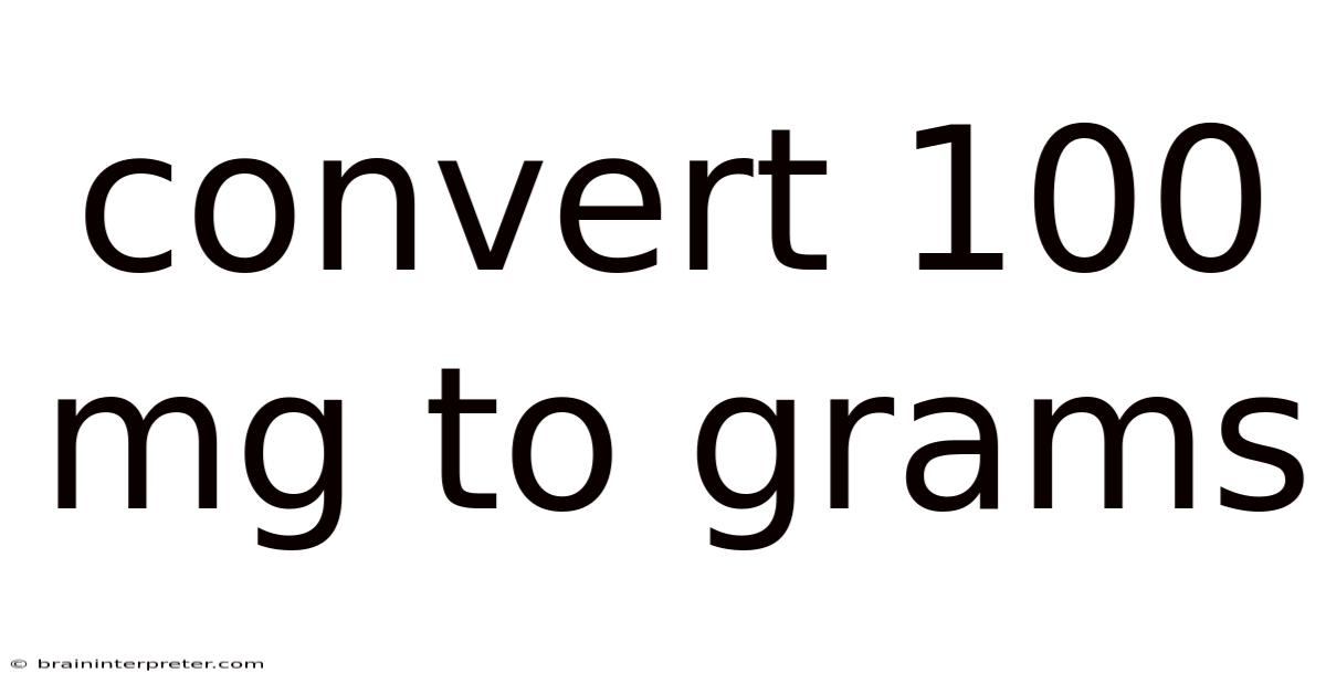 Convert 100 Mg To Grams