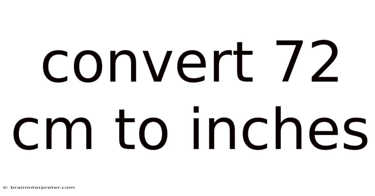Convert 72 Cm To Inches
