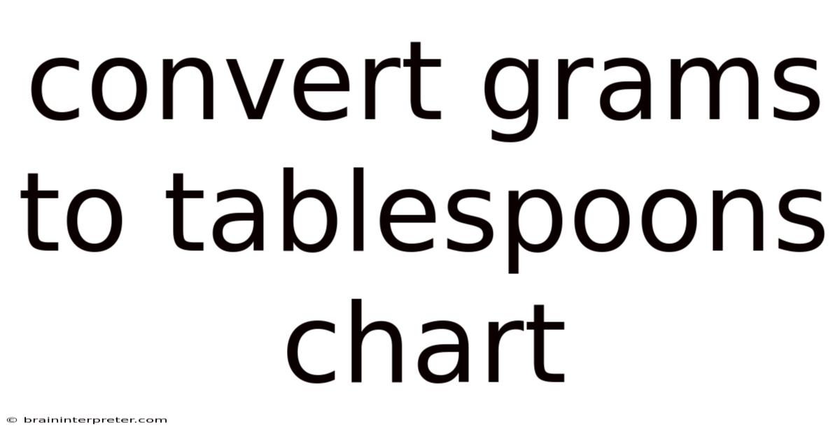 Convert Grams To Tablespoons Chart
