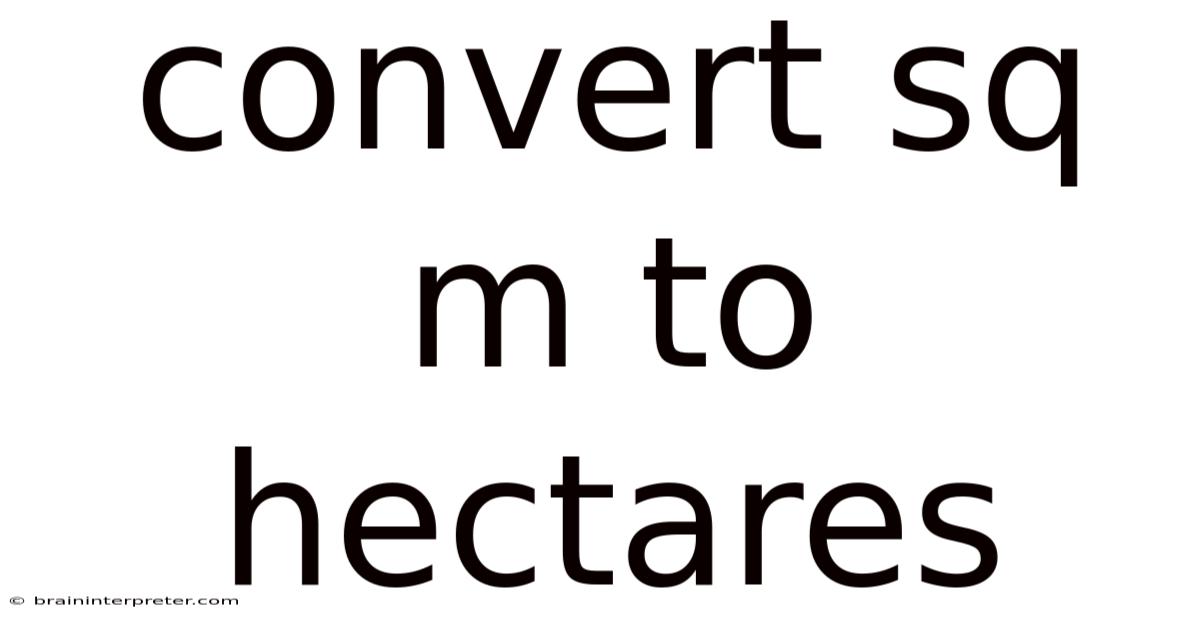 Convert Sq M To Hectares