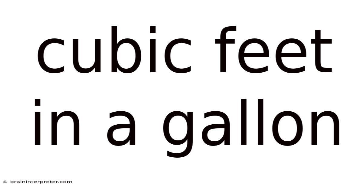 Cubic Feet In A Gallon
