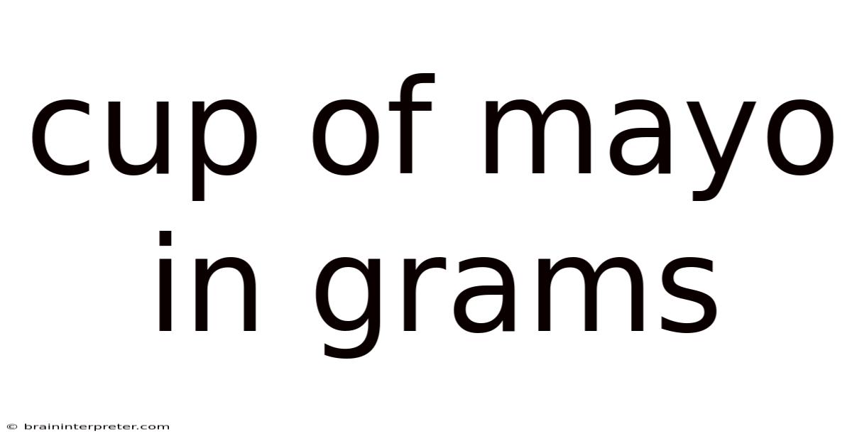 Cup Of Mayo In Grams