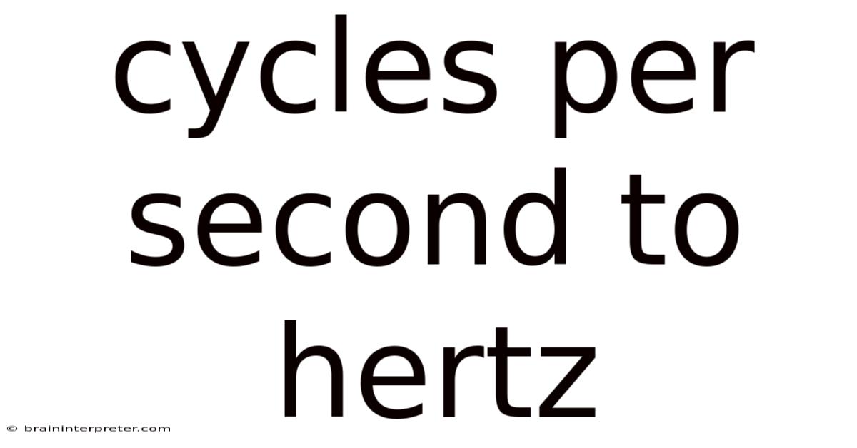 Cycles Per Second To Hertz