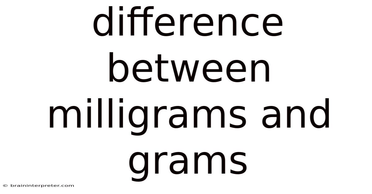 Difference Between Milligrams And Grams
