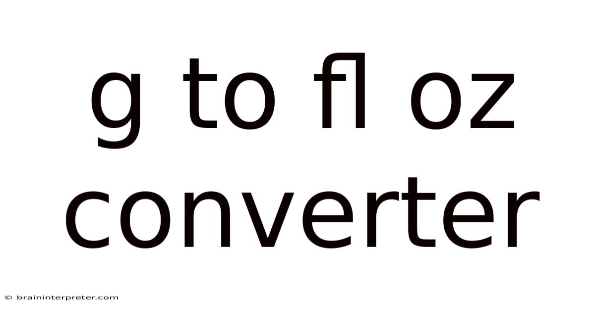 G To Fl Oz Converter