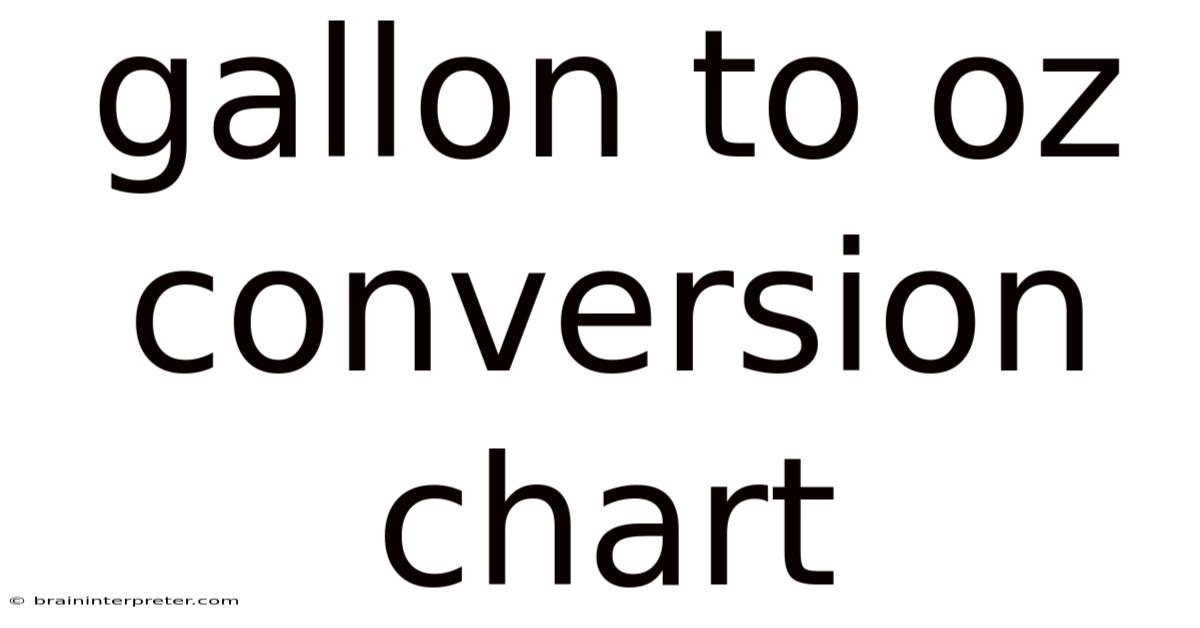 Gallon To Oz Conversion Chart