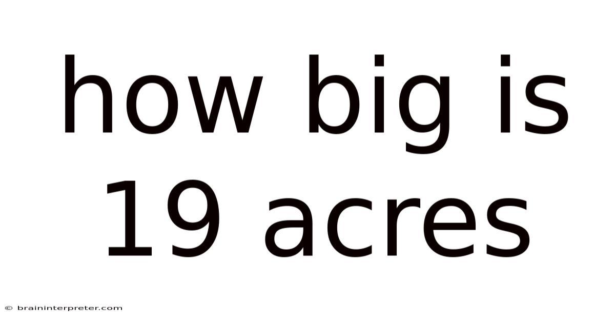 How Big Is 19 Acres