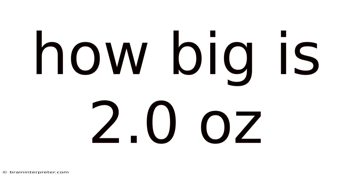 How Big Is 2.0 Oz