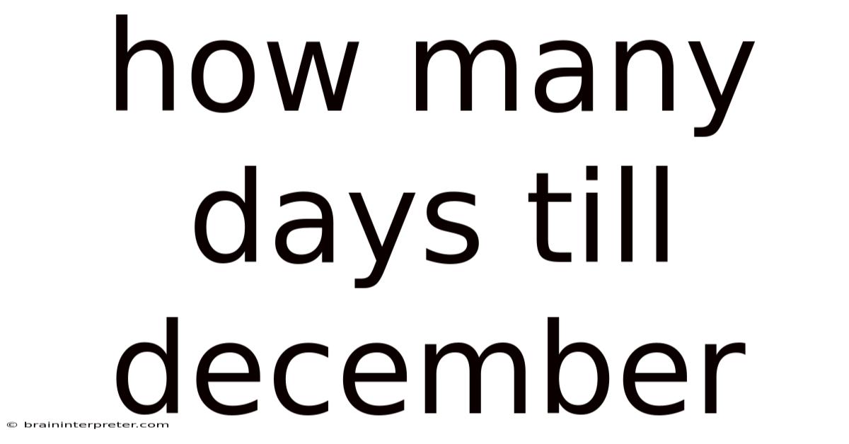 How Many Days Till December