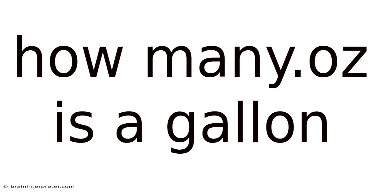 How Many.oz Is A Gallon