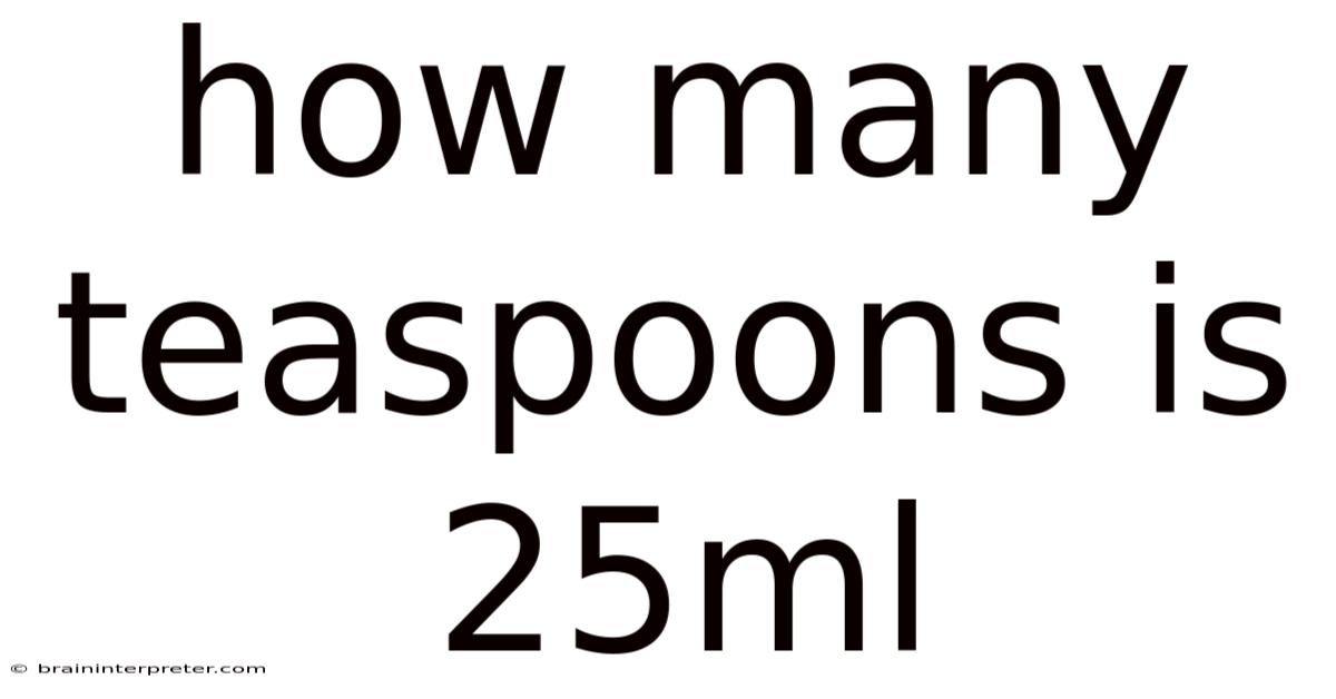 How Many Teaspoons Is 25ml
