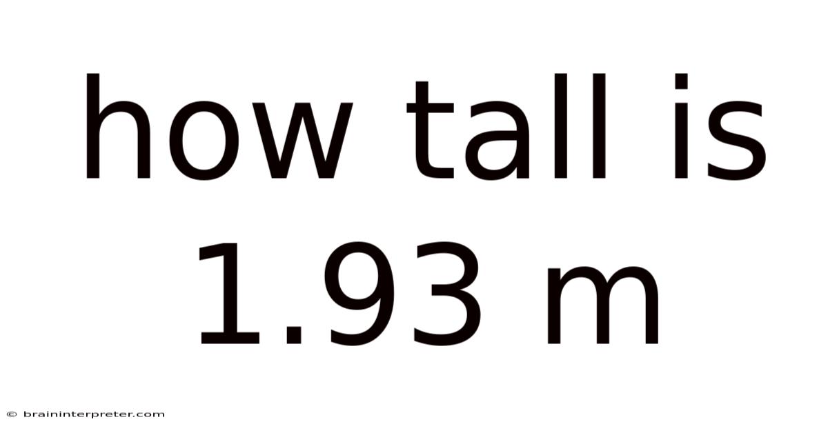 How Tall Is 1.93 M
