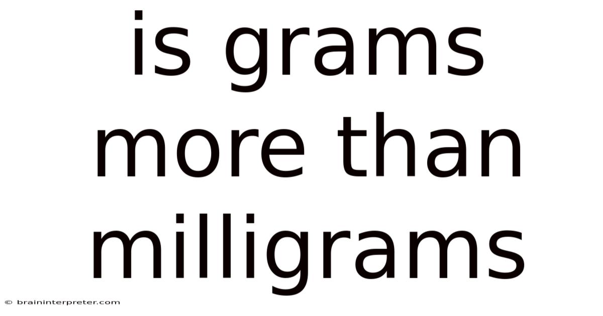 Is Grams More Than Milligrams