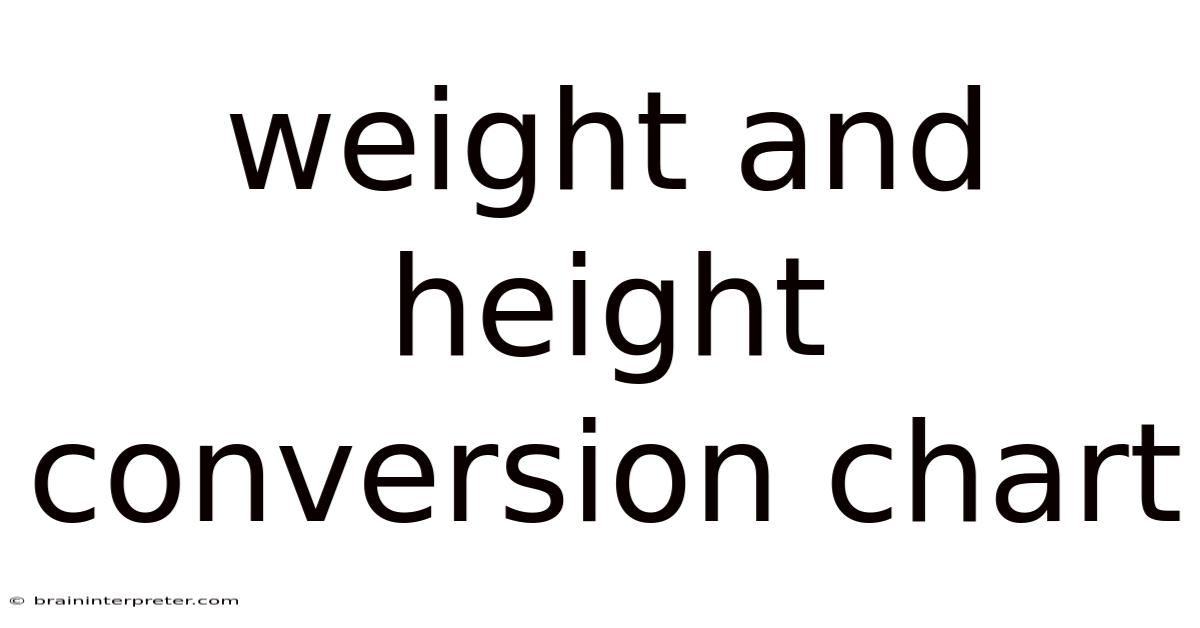 Weight And Height Conversion Chart