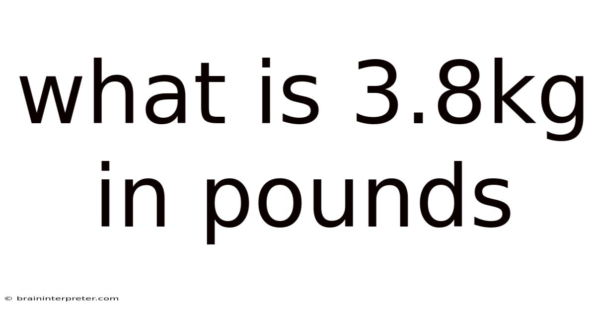 What Is 3.8kg In Pounds